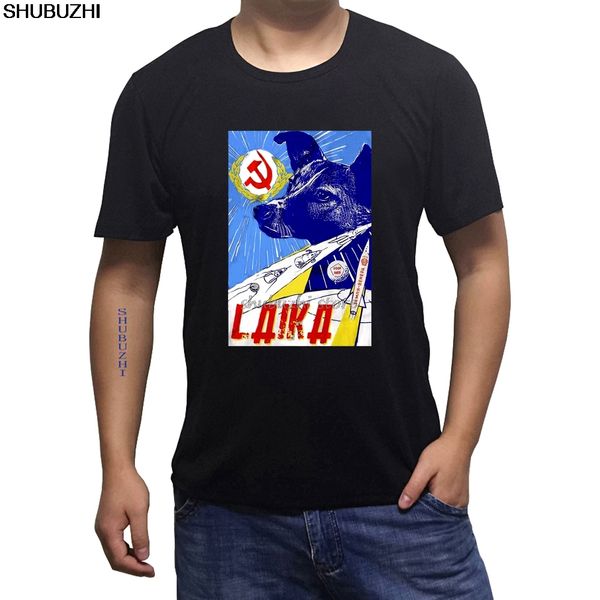 

space laika the space dog cccp russia soviet era poster casual male short sleeve pattern sbz1050 sport hooded sweatshirt hoodie men t shirt