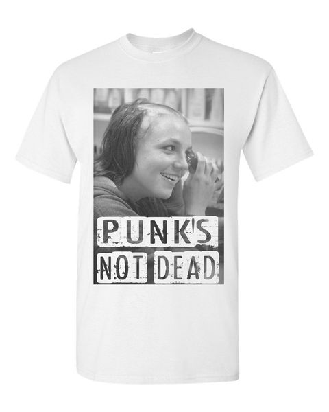 

funny shirt hipster gift britney spears shaved head punks not dead mens t shirt sport hooded sweatshirt hoodie