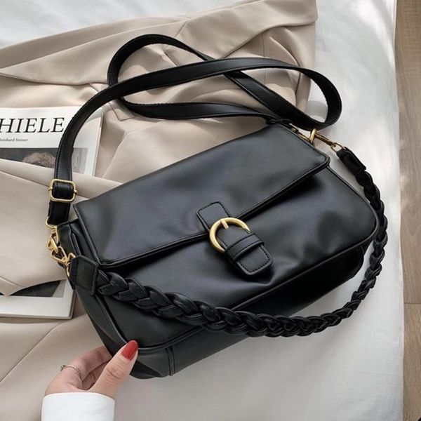 

simple solid color pu leather crossbody bags for women 2020 trend shoulder bag handbags trending luxury hand bag