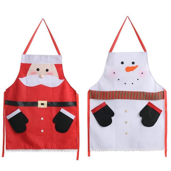 

merry christmas santa claus/snowman printing apron for home kitchen