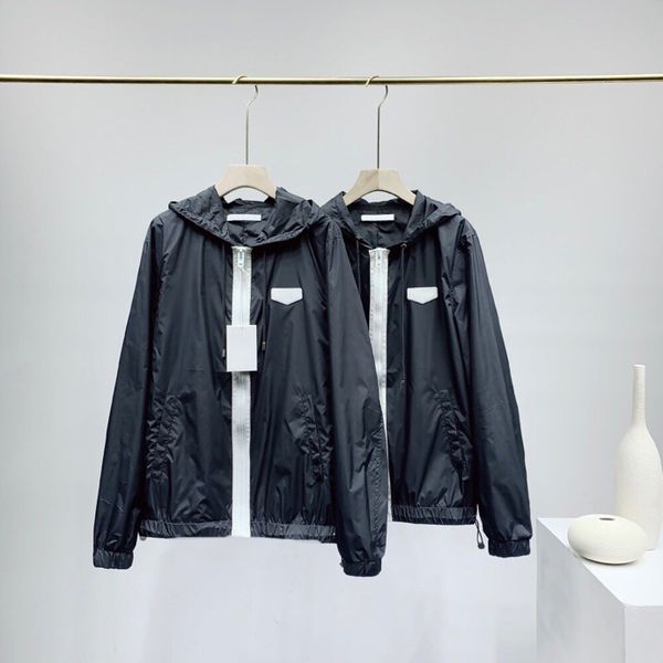 

autumn new men's jacket fashion high-end versatile style cost stitching hooded windbreaker trend letter sports casual jacket size -3xl, Black;brown