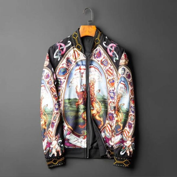 

2020 mens designer jacket hooded windbreaker jacket for men women autumn winter zipper outerwear coat fashion floral print design jacket#59, Black;brown