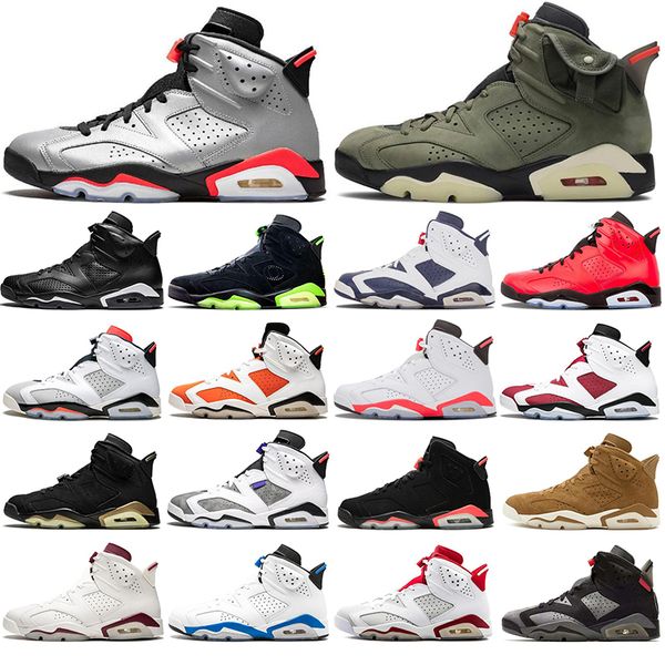 

with socks jumpman 6 6s infrared reflective basketball shoes men olympic sport blue dmp angry bull white athletic sneakers, White;red