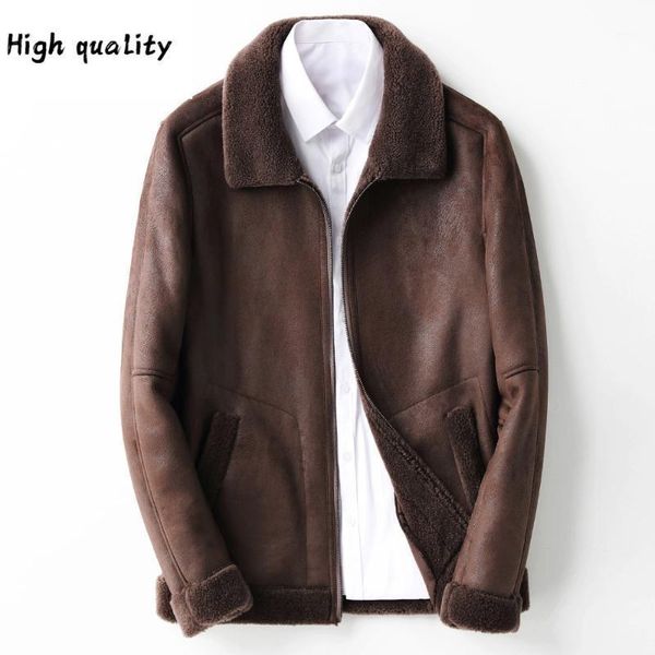 

real jacket winter sheep shearling fur 100% wool coat men warmjackets chaqueta hombre kfs19m219 my20391, Black