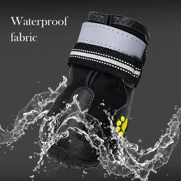 

4pcs/set pet dog shoes reflective waterproof dog boots warm snow rain pets booties anti-slip socks footwear for medium l wmtgwk