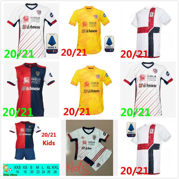 

20 21 cagliari calcio soccer jerseys third yellow godin simeone joao pedro pavoletti 2020 2021 nandez rog maglie da football shirts thailand, Black;yellow
