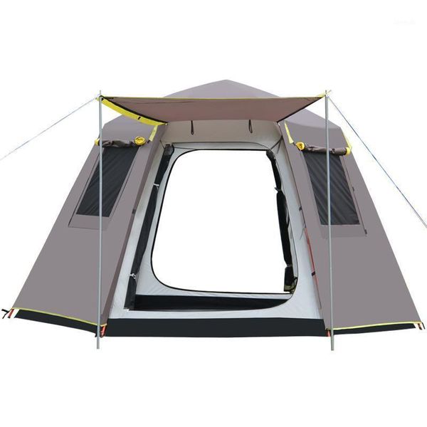 

tents and shelters to build quickly open hexagonal tent outdoor 3-4 automatic thickened water resistant-person camping awning garden pe