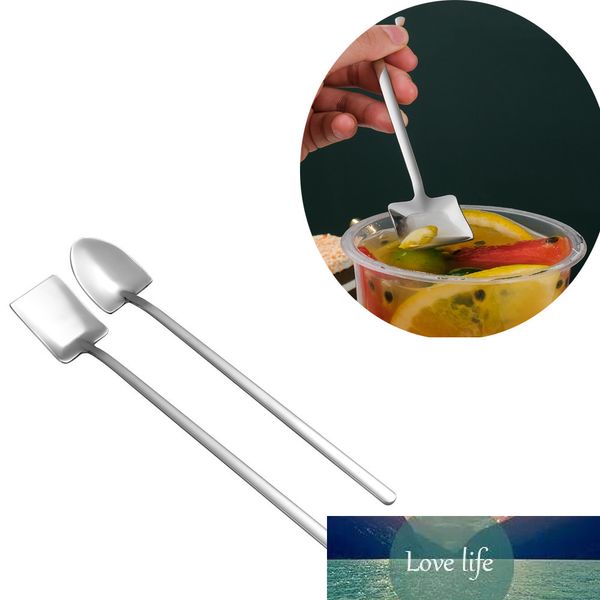 Paslanmaz Çelik Kürek Şekli Kahve Kaşığı Pirinç Kaşık Mutfak Aksesuarları Tatlı Şeker Karıştırma Kaşık Teaspoon Yemek Takımı