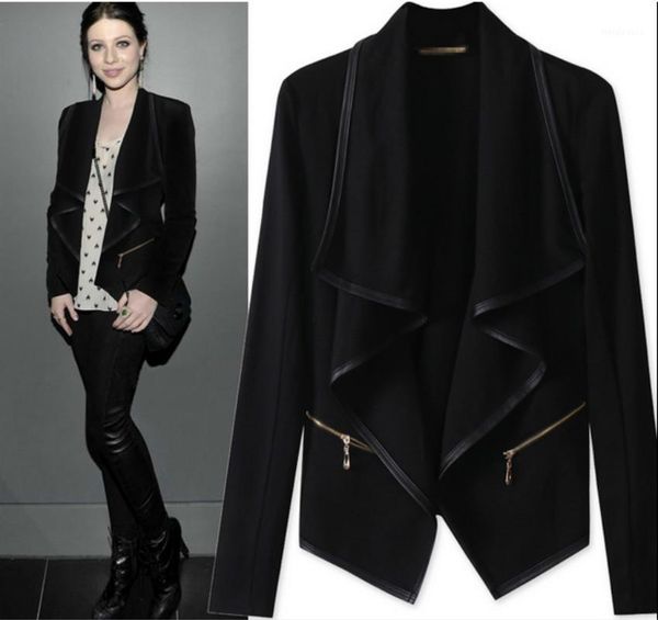 

xuxi 2020 woman spring autumn new coat slim long sleeve cardigan large size women's clothing fashion chaqueta mujer fz3851, Black;brown