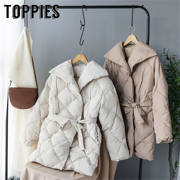 

winter coat women double breasted puffer jacket korean ladies parkas lace up cotton-padded clothes warm outwear y201012, Black