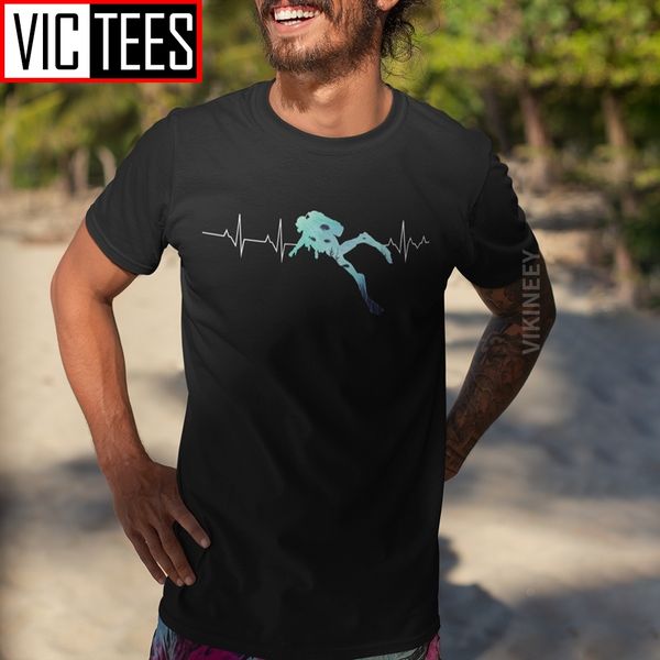 

scuba diving heart beat gift for diver t shirt men's 100 percent cotton cool tshirt s graphic oversized sport hooded sweatshirt hoodie