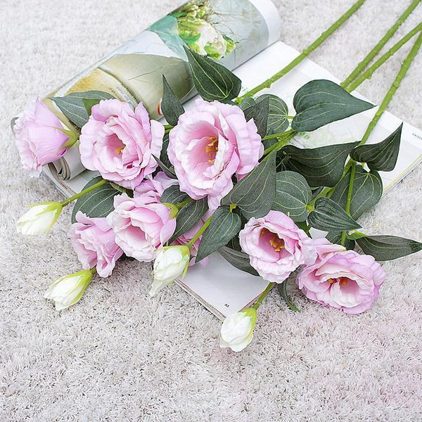 

decorative flowers & wreaths 1 bundle vases for home decor peony bouquet scrapbooking needlework ornamental flowerpot artificial plants1