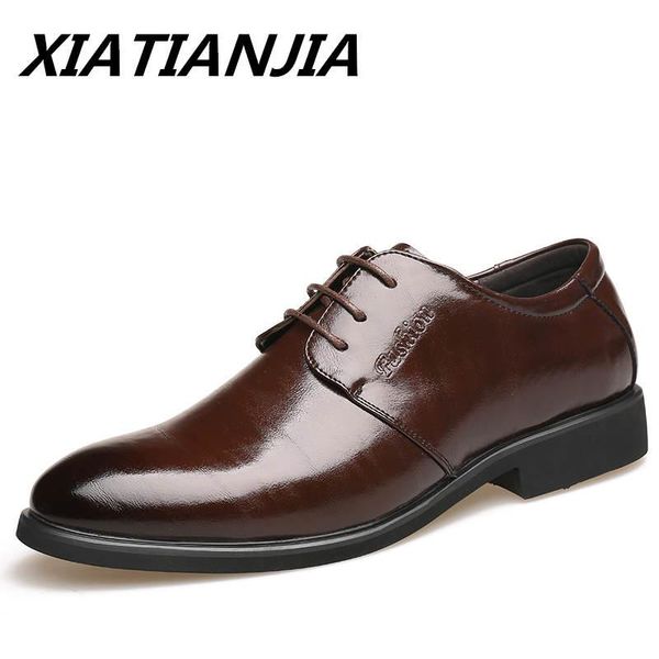 

men's business dress with casual formal leather shoes wedding men oxford shoes for men work zapatos de hombre chaussure homme, Black