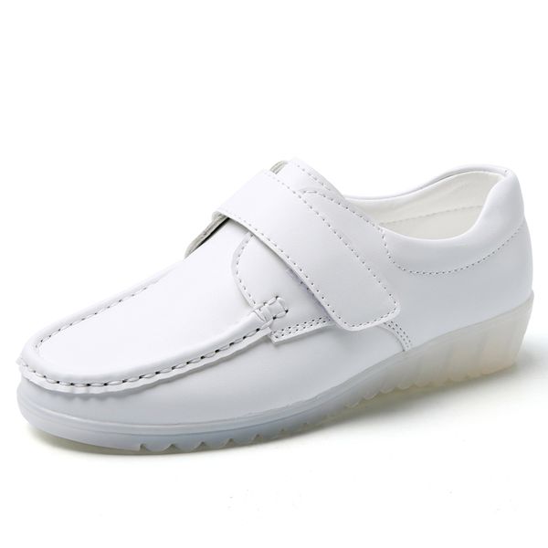 

2020 new ladies increased casual leather comfortable breathable lightweight sports fashion soft work white shoes, Red;white