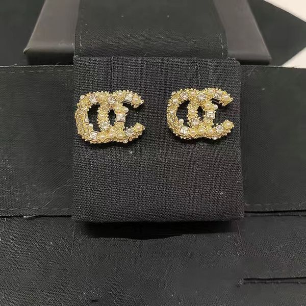 

luxury designer earrings women girl brand letter ear studs fashion earrings design for ladies girls wedding party jewerly, Golden