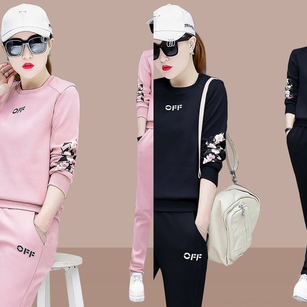 

vzlo2 2020 early autumn new ahqzv style fashion casual simple slimming color a pants pantspencil pencil pants two-piece sports suit korean s, Gray
