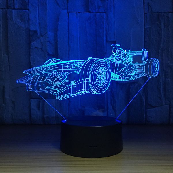 

2021 new racing car shape 3d lamp for decoration home acrylic touch sensor led night light children xk5g