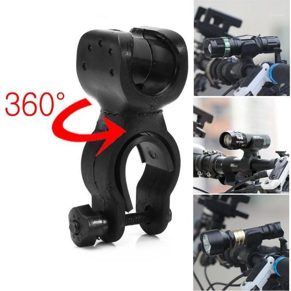 

bike lights multi-function 360 torch clip mount bicycle front light bracket holder rotation with antiskid rubber gaskets1