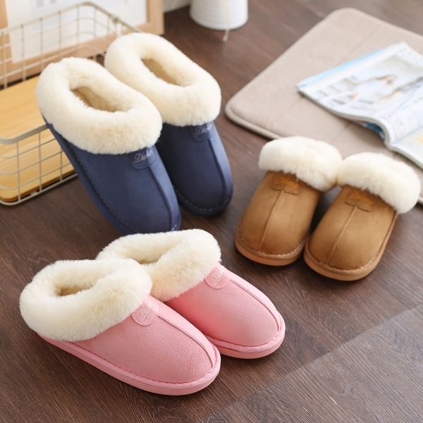 

women home slippers winter warm indoor/floor shoes bathroom plush house slippers fur comfortable slip on women shoes botas mujer y200106, Black