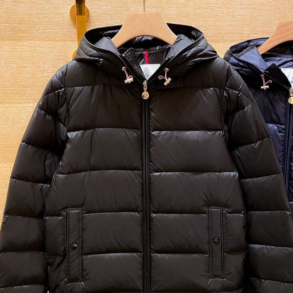 

2020 autumn and winter hooded men's down jackets long-sleeved hooded warm women jackets fashion classic couple warm down jacket, Black
