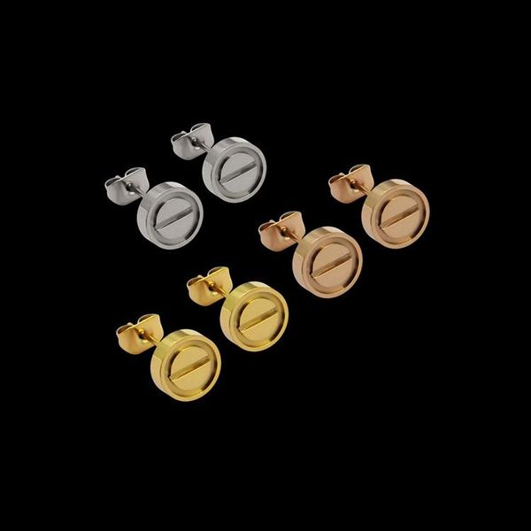 

Wholesale titanium steel stud & screw earrings for men and women, Silver