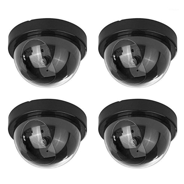 

cameras 4 pcs dummy security cctv dome camera with flashing red led light sticker decals1