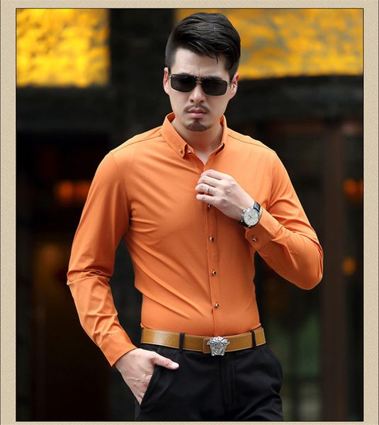 

2021 new high male shirt men of solid quality casual shirts for black hombre wxf067 d37j, White;black
