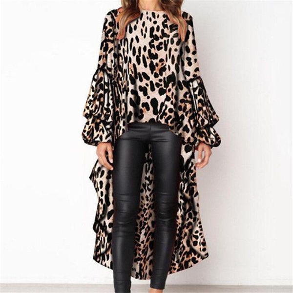 

ladies blouses and fashion party blouses for women shirts loose blouse long women leopard print blouse1, White