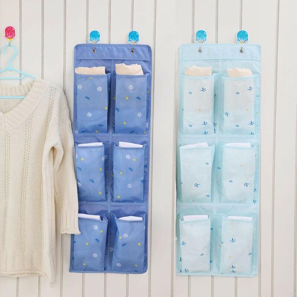 

6 pocket wall door closet home hanging storage bag oxford organizer pouch bag uk