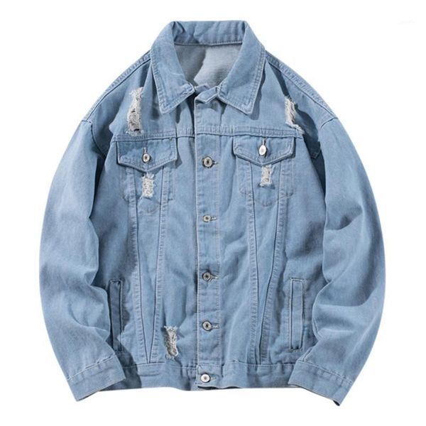 

mens jackets autumn winter casual vintage wash distressed denim coat blouse men's jacket winter overcoat outwear fashion1, Black;brown