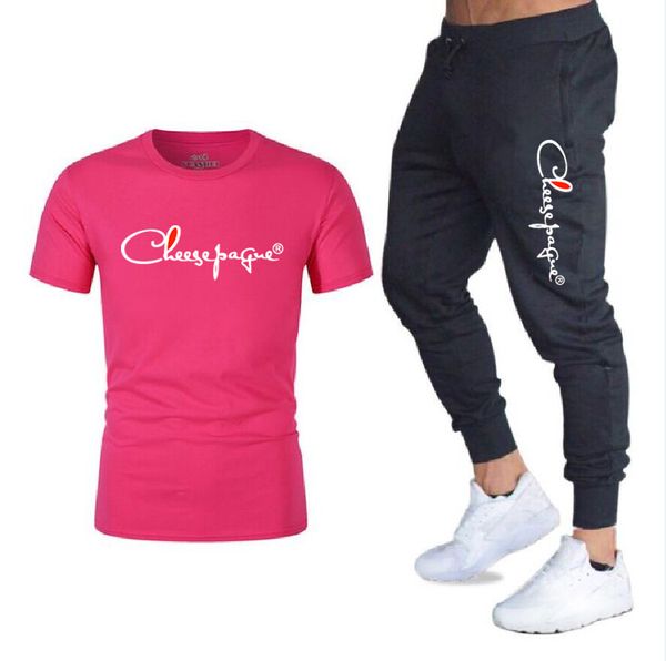 Sommer Leinen Männer Trainingsanzug Marke druck Atmungsaktive Sportswear Kurzarm T-shirt Casual Set Männer Dünne Jogger Schweiß Anzüge