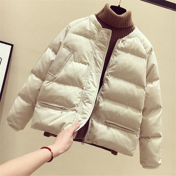 

winter jacket women coat 2020 new parkas warm casual overcoat femme solid parka cotton padded jacket plus size outwear p10071, Black