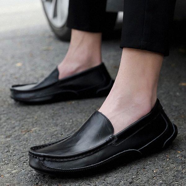 

comfortable men casual shoes soft genuine leather shoes for man moccasins flat shoes slip-on sapatos masculino big size 48 #zj4u