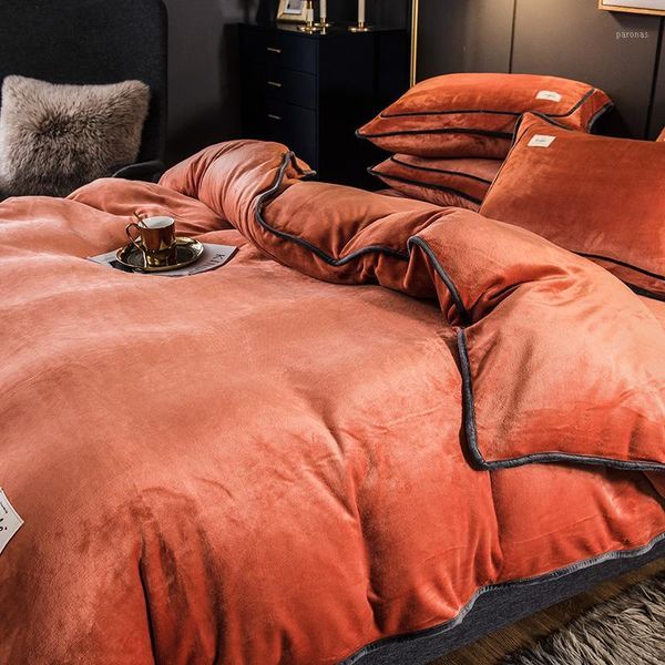 

bedding sets warm milk flannel winter crystal coral fleece thick double-sided and suede bed sheet quilt cover1