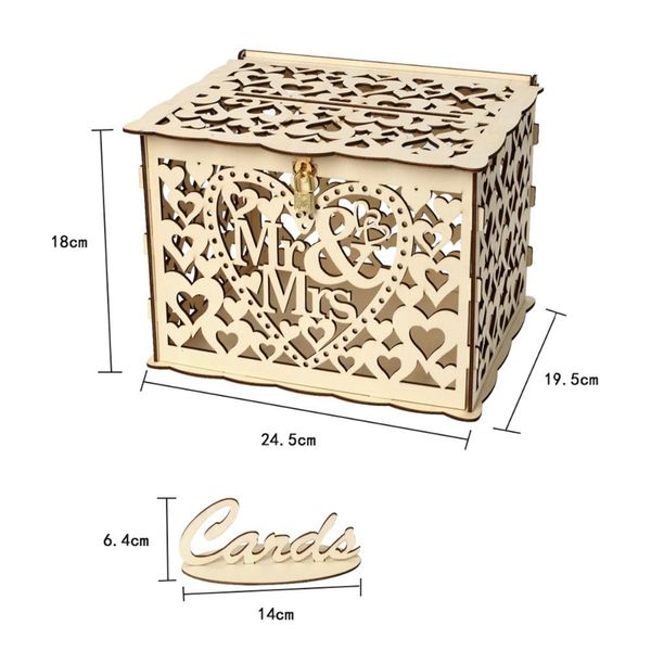 

fengrise vintage wedding card box с замком свадебный декор свадьбы supplies anniversary birthday party decor baby shower jllsap jhhome