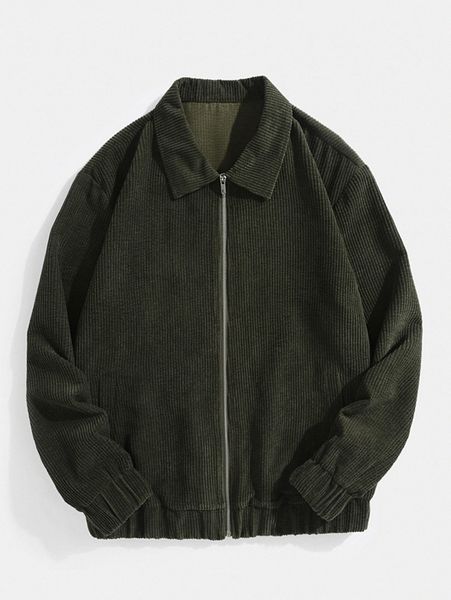 

men corduroy zip up jacket without tee k6i3#, Black;brown