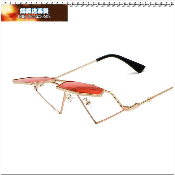 

wanghong personality trend yuansuo wind ins flip sunglasses sun frame female hip hop decorative myopia glasses, White;black