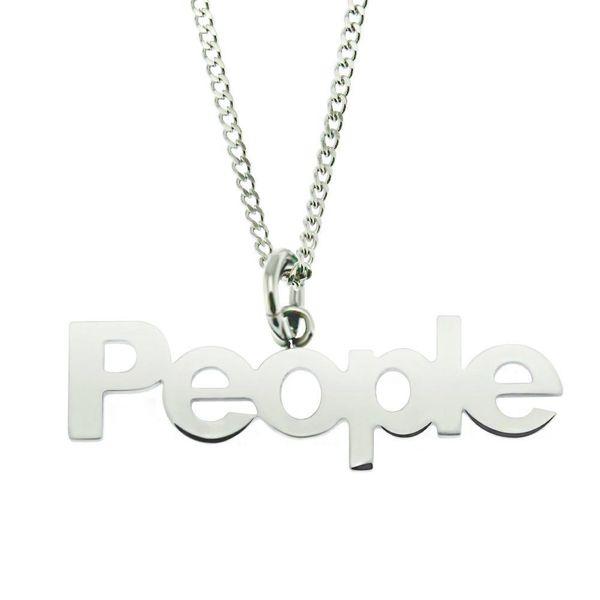

fashion titanium steel people word pendant necklace hip hop jewelry decorations for couples pendant necklace, Silver