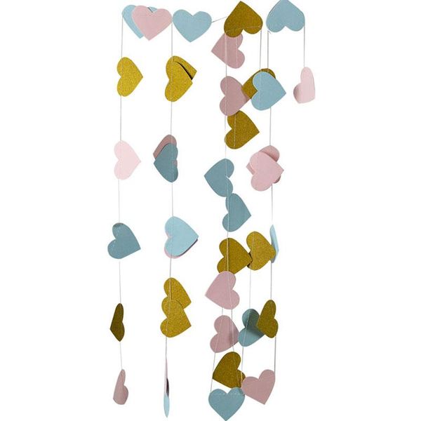 

3 метра искорка сердце бумага garland сердце строка флаг занавес кисти свадебного день рождение baby shower украшение партии supplies sqcujp