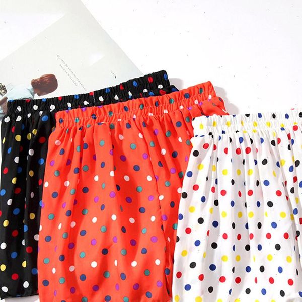 

women shorts summer dot print elastic band waist casual ladies loose korean style shorts beachwear women shorts famale clothing, White;black