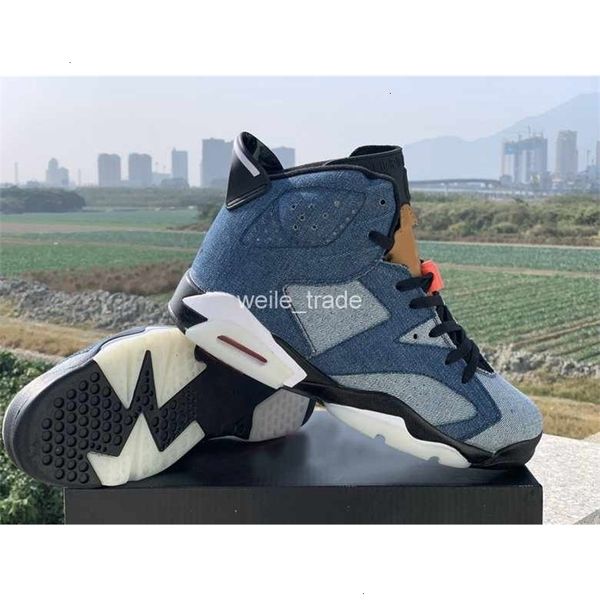 

fashion shoes 4 travis 13 basketball 6 11 blue mens jeans 6s washed denim sports sneakers outdoor jumpman trainers des chaussures, Black