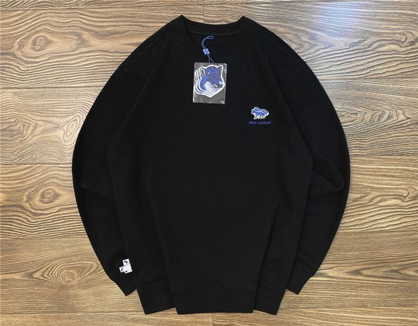 

2021 new autumn winter men women maison kitsune sweatshirt badge embroidery real p sweatshirts v3e2, Black