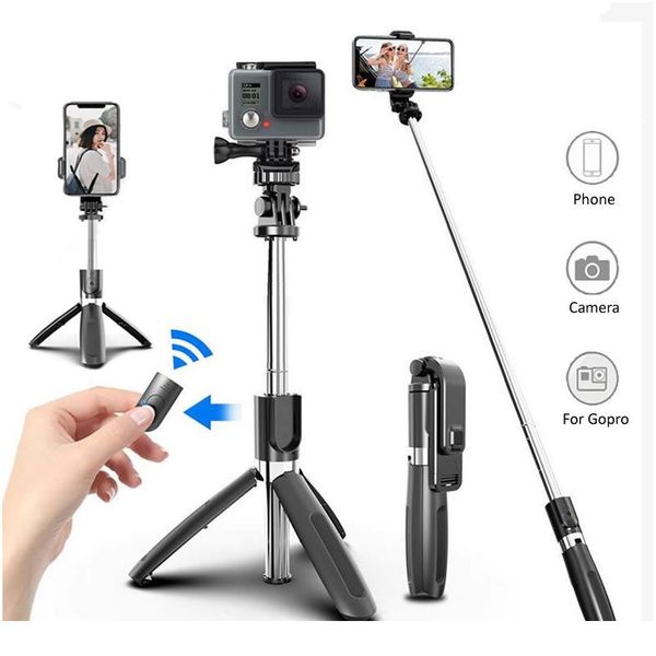 

wireless bluetooth selfie stick tripod foldable tripod monopods universal for smartphones for gopro sports actio bbyzyb, Golden
