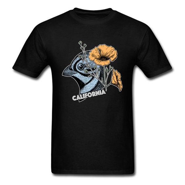 

california bird and poppy retro tshirt drop shipping tees black clothes oversized summer sport hooded sweatshirt hoodie men t shirt