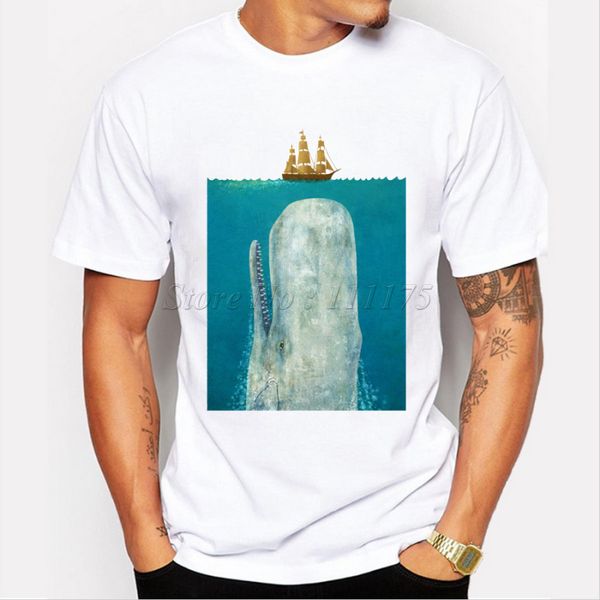 

new fashion abstract whale with ship printing men's t shirt hipster cool short sleeve tees sport hooded sweatshirt hoodie