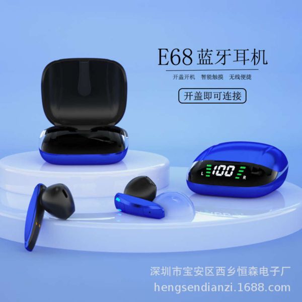 

e68 new wirels bluetooth 5.0 music led electronic competition headset digital display in ear super long life