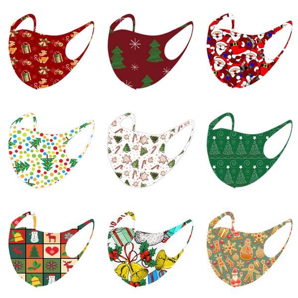 

christmas masks for adults and children christmas printed ice silk masks space cotton masks dustproof mouth cover
