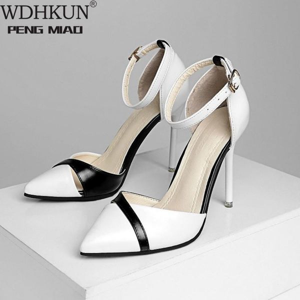 

2021 fashion women shoes pointed toe pumps pu leather dress high heels shoes wedding women zapatos mujer, Black
