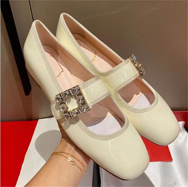 

2022 spring and autumn new womens formal shoes, square diamond buckle, leather suede, round head mary jane ballet flat bottom, supplier, des, Black