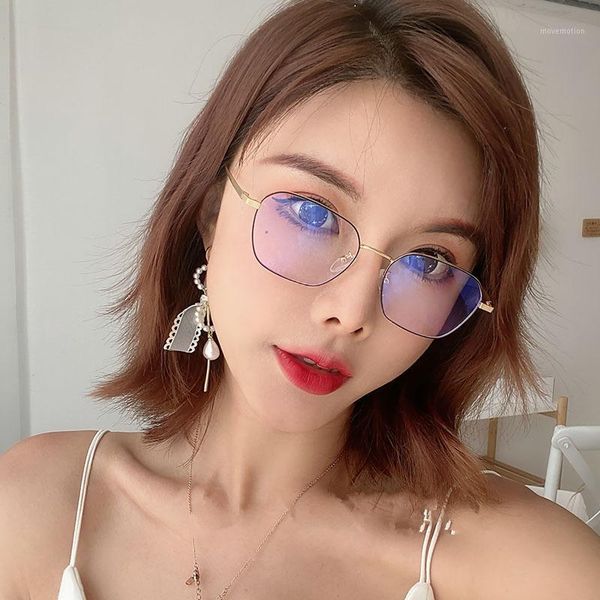 

2021 vintage metal frame spectacles frame women men anti blue light ray blocking eye glasses frames clear lens eyewear wd21131, White;black